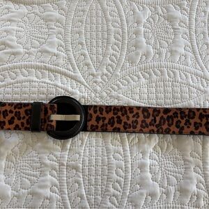 Chico’s Animal Print, Leather Stretchy Belt